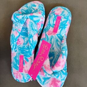 Lilly Pulitzer Vibrant Blue and Pink Slippers